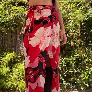Floral wrap skirt